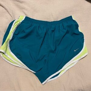 Nike Women's Teal and Lime Athletic Shorts
